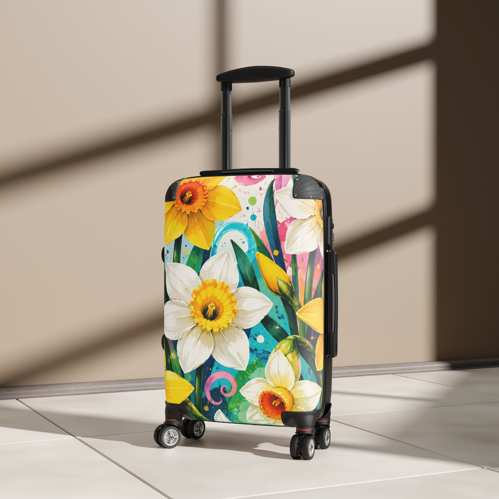 Daffodil Garden Suitcase — Floral Carry-On Luggage