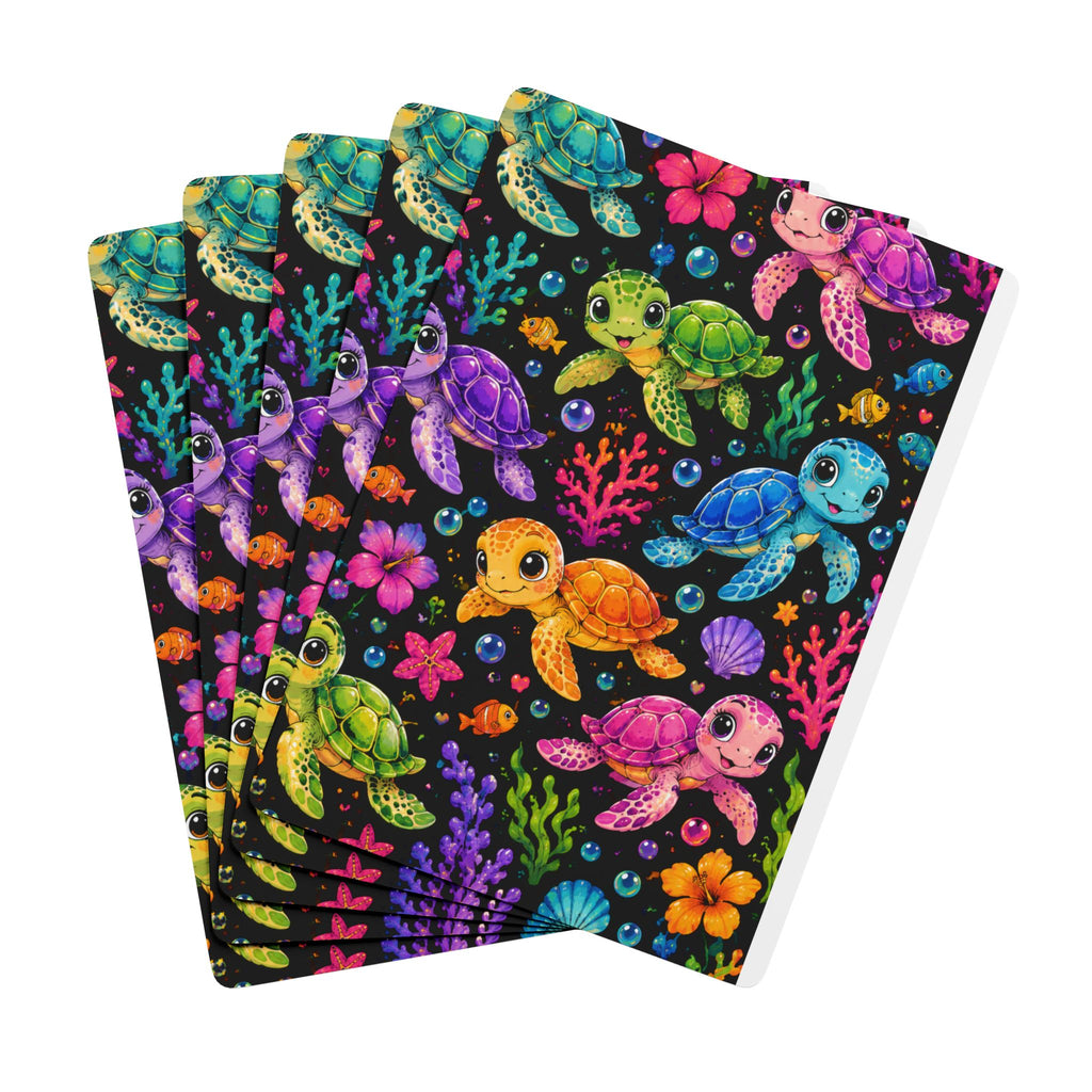Colorful Sea Turtle Poker Playing Cards — Vibrant Ocean-Themed Card Deck