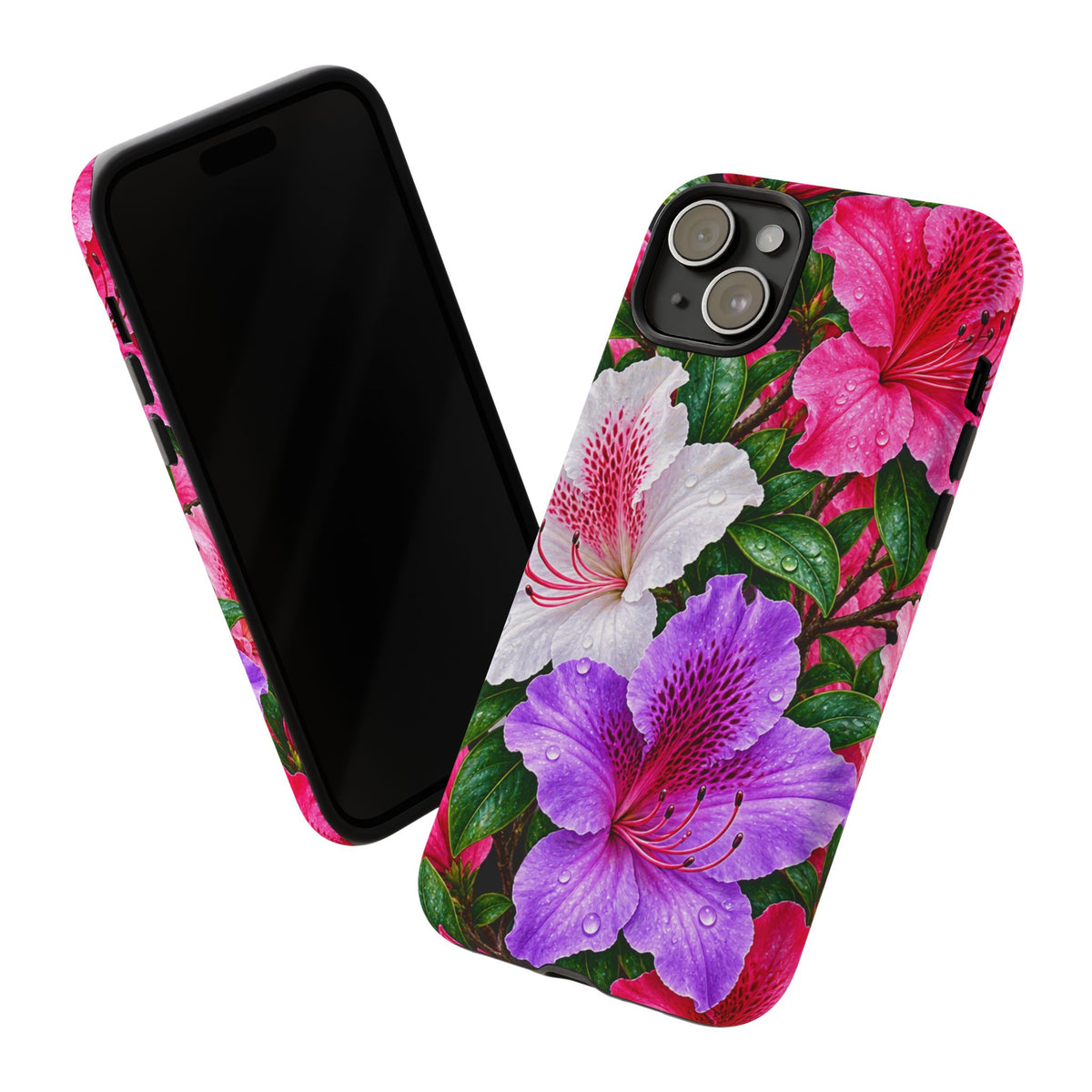 Floral Azalea Phone Case — Vibrant Pink & Purple Blossom Protection
