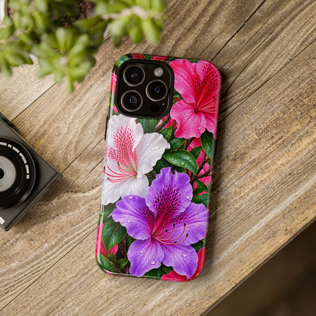 Floral Azalea Phone Case — Vibrant Pink & Purple Blossom Protection