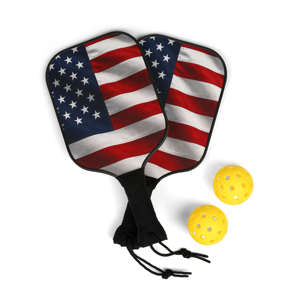American Flag Pickleball Paddle Set – Patriotic Pickleball Kit with Balls