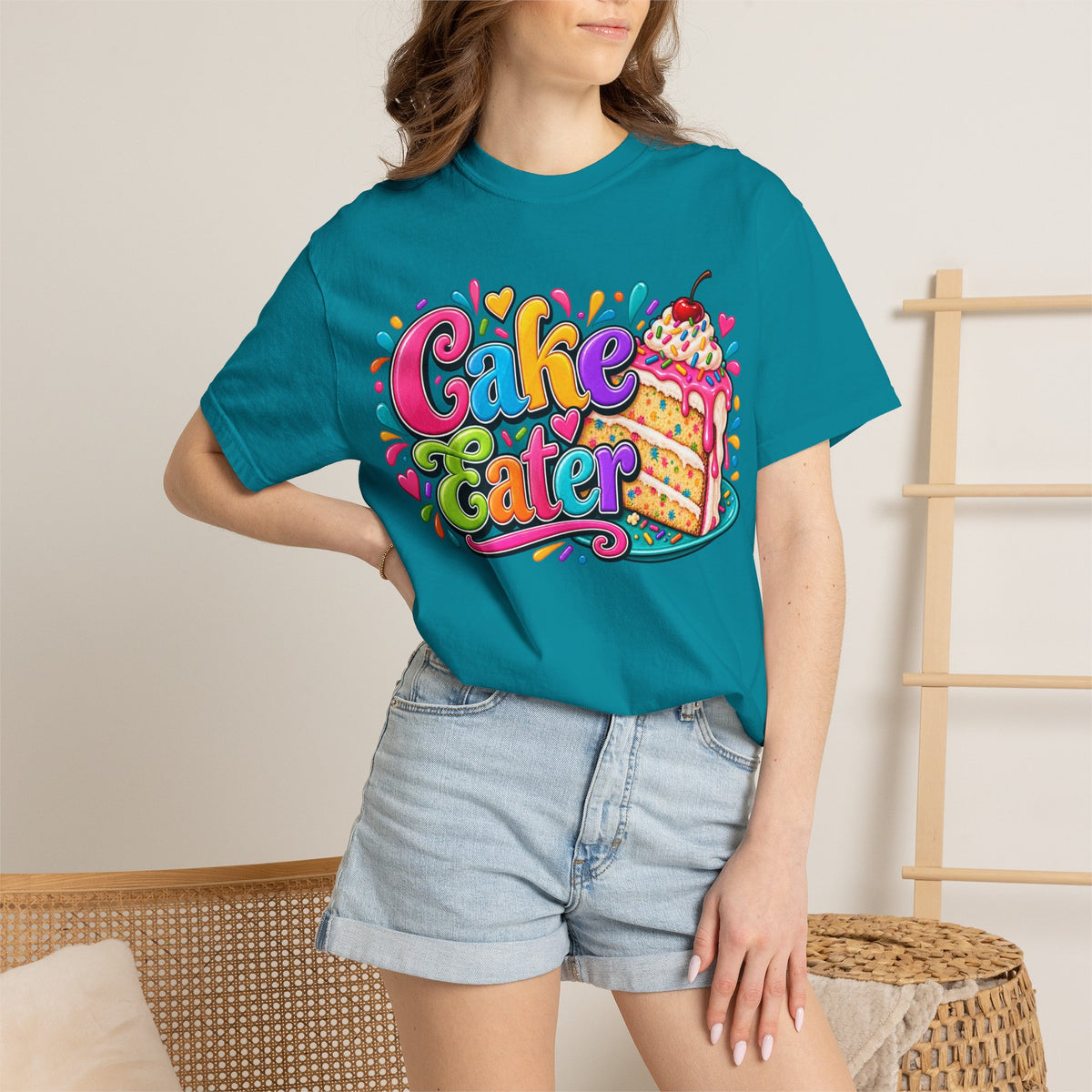 Cake Eater T‑Shirt — Colorful Slice Graphic Tee for Dessert Lovers