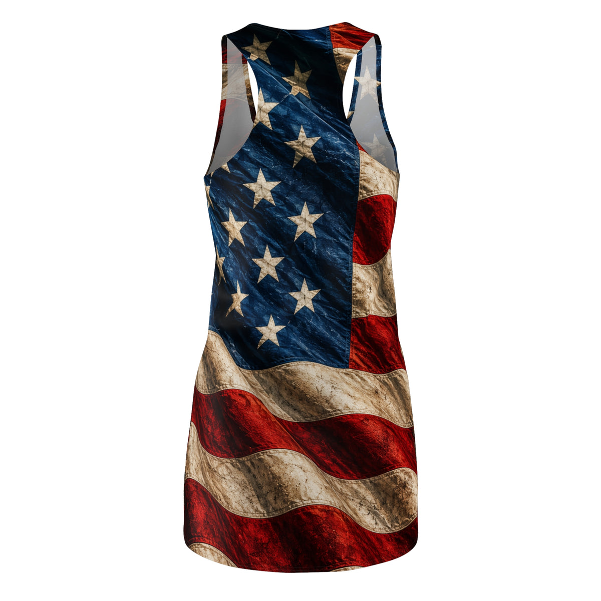 American Flag Racerback Dress — All-Over Print Patriotic Women's Dress