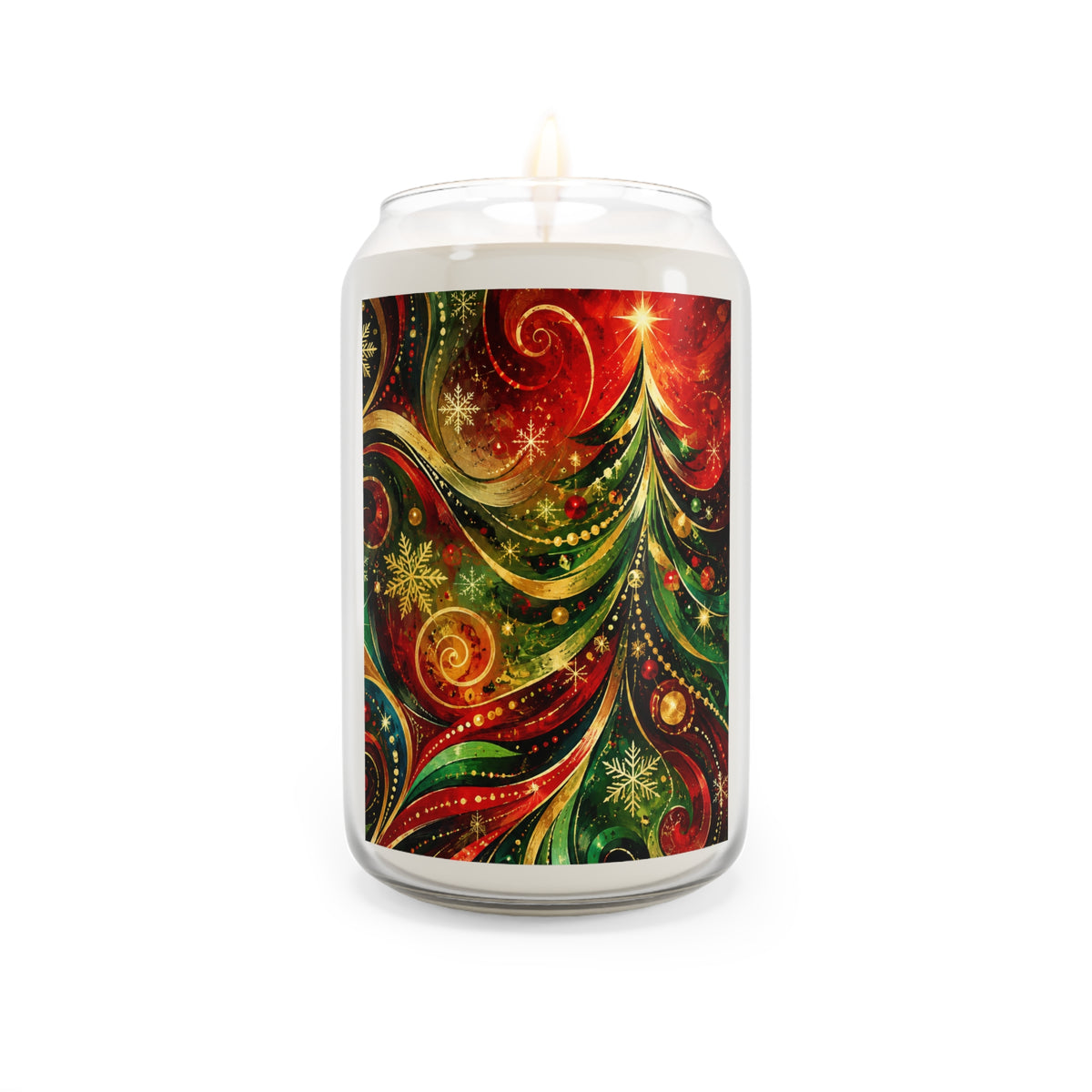 Abstract Holiday Christmas Tree  - Scented Soy Candle — 13.75 oz