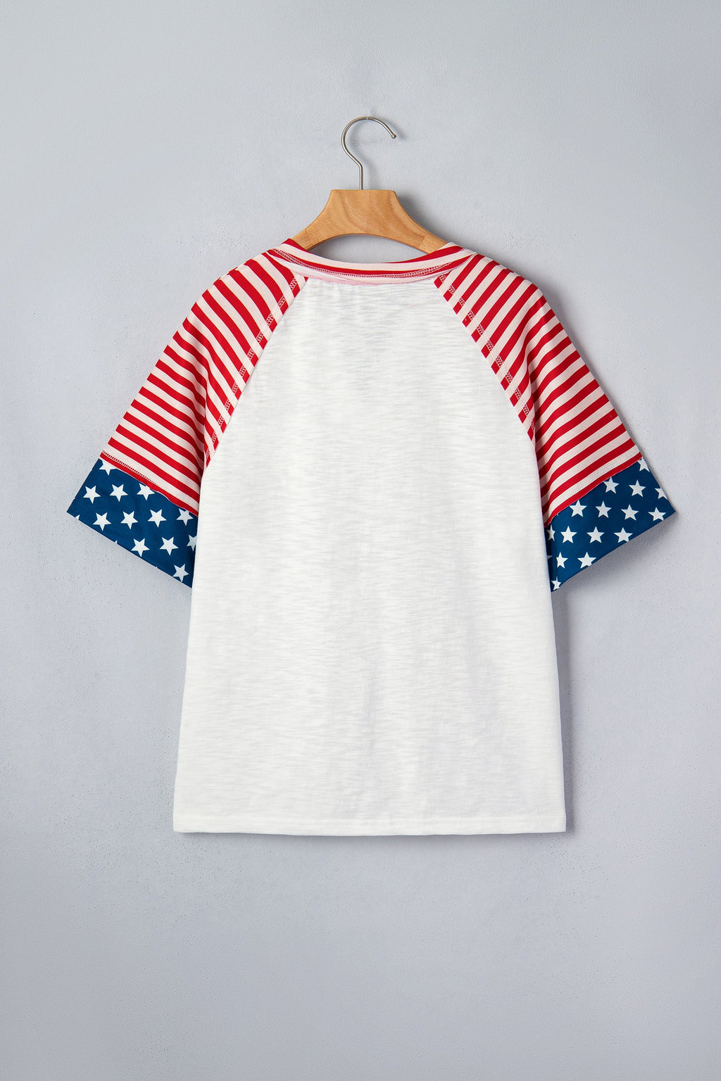 USA Flag Star Patchwork Short Sleeve Top
