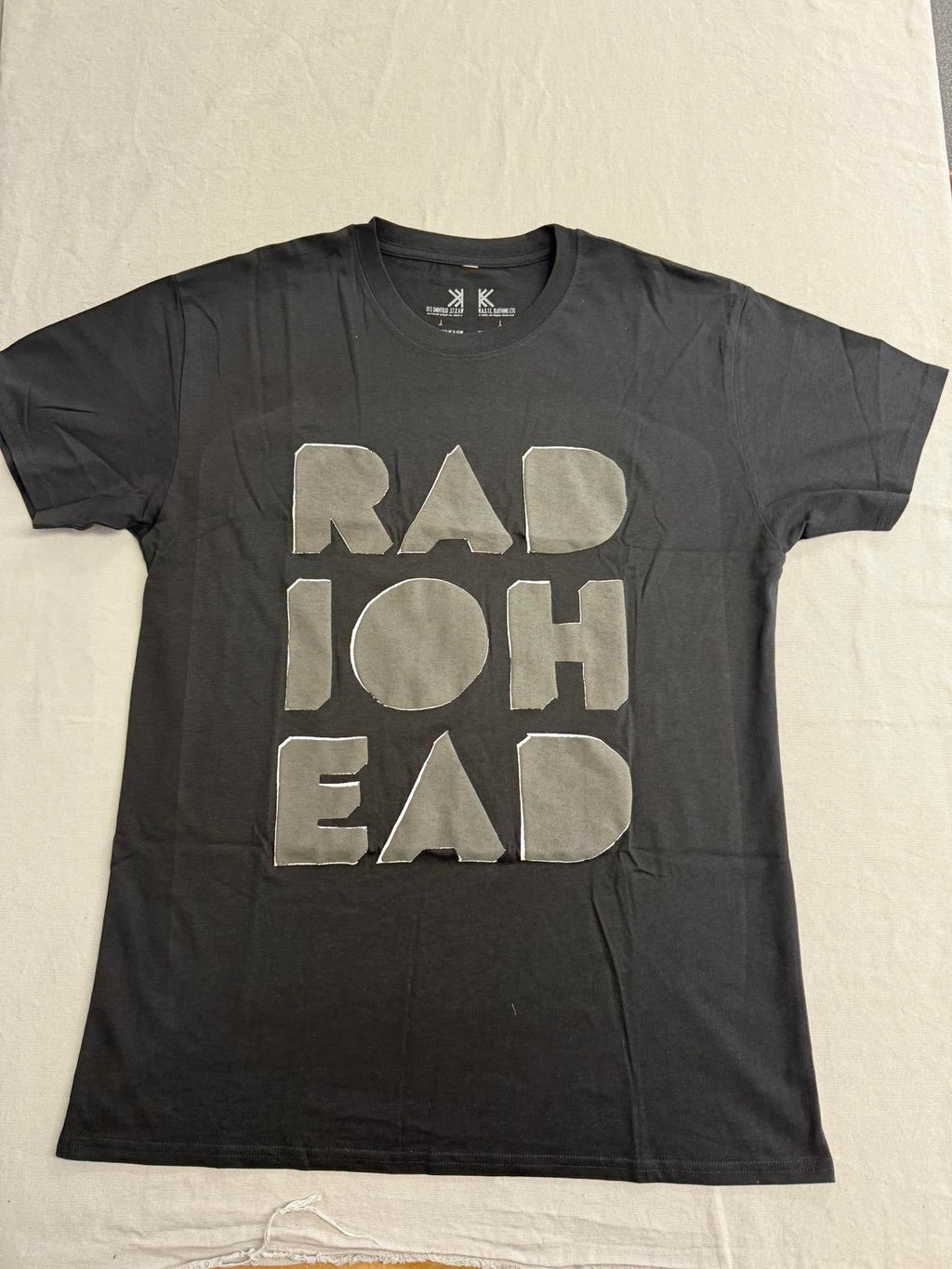 Radiohead Band T-shirt Debossed - Fabric Lettering Waste Clothing