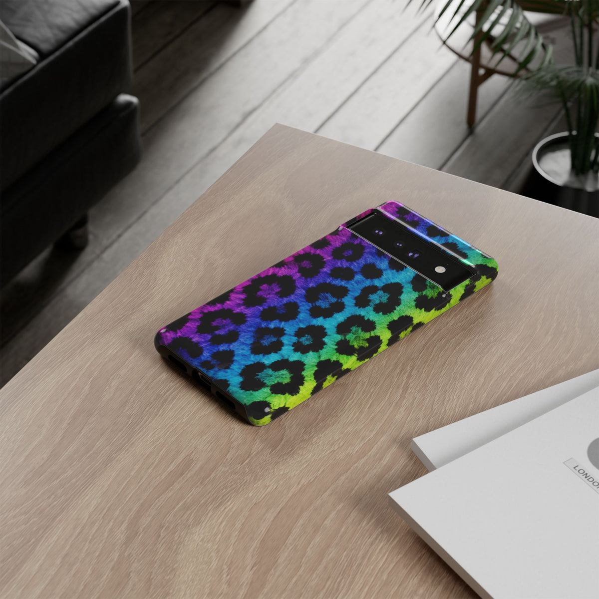 Neon Rainbow Leopard Tough Case – Colorful Animal Print Phone Cover