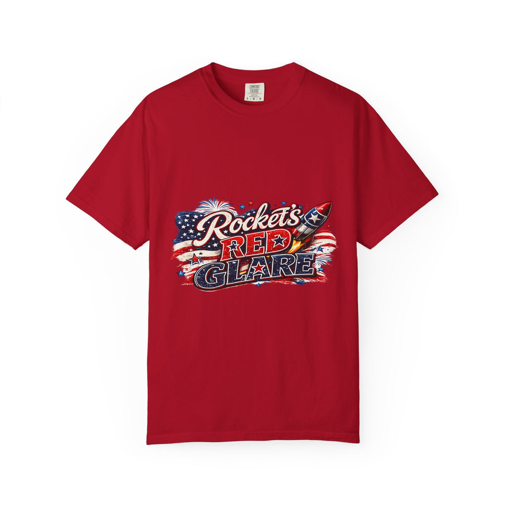 Rockets Red Glare T-shirt | Patriotic American Flag Rocket