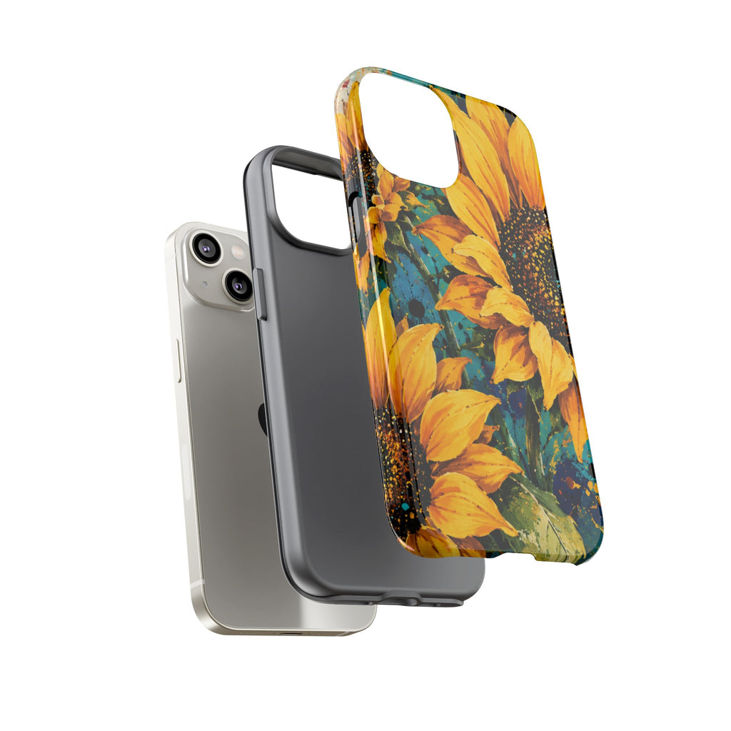 Sunflower Art Phone Case — Vibrant Yellow Floral Tough Case