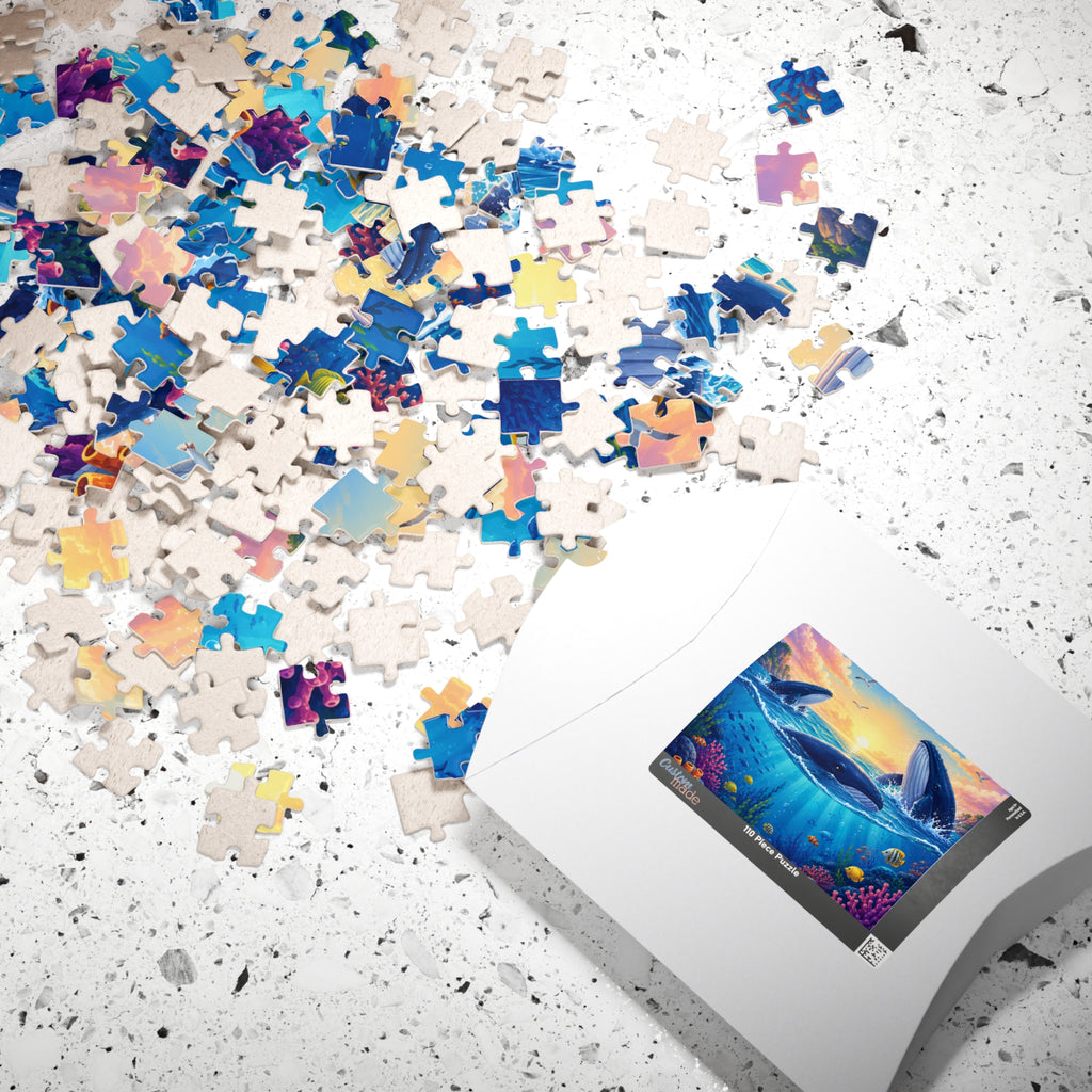 Whale Sunset Ocean Scene Puzzle 252-1014 Piece