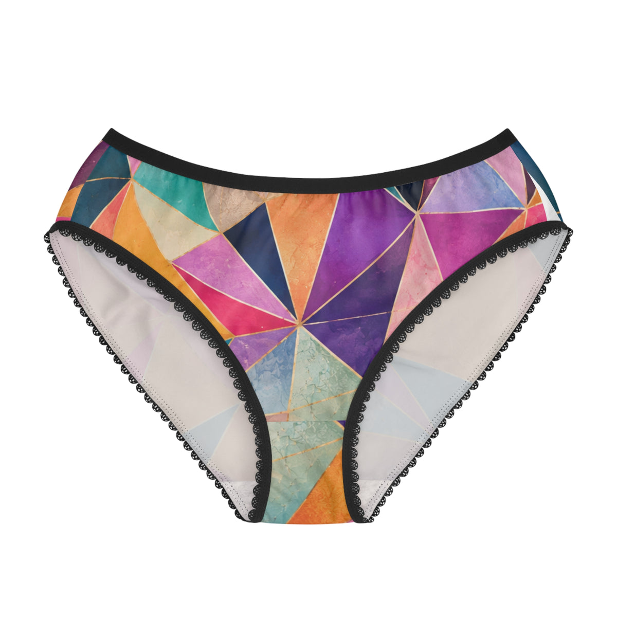 Colorful Geometric Women's Briefs — Vibrant Triangle Print All-Over Print