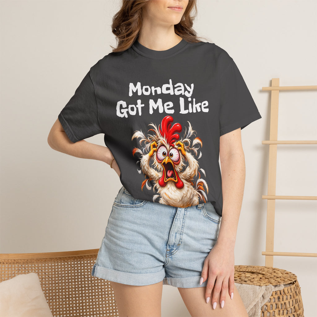 Copy of Monday Got Me Like T-Shirt — Funny Cartoon Chicken Graphic Tee