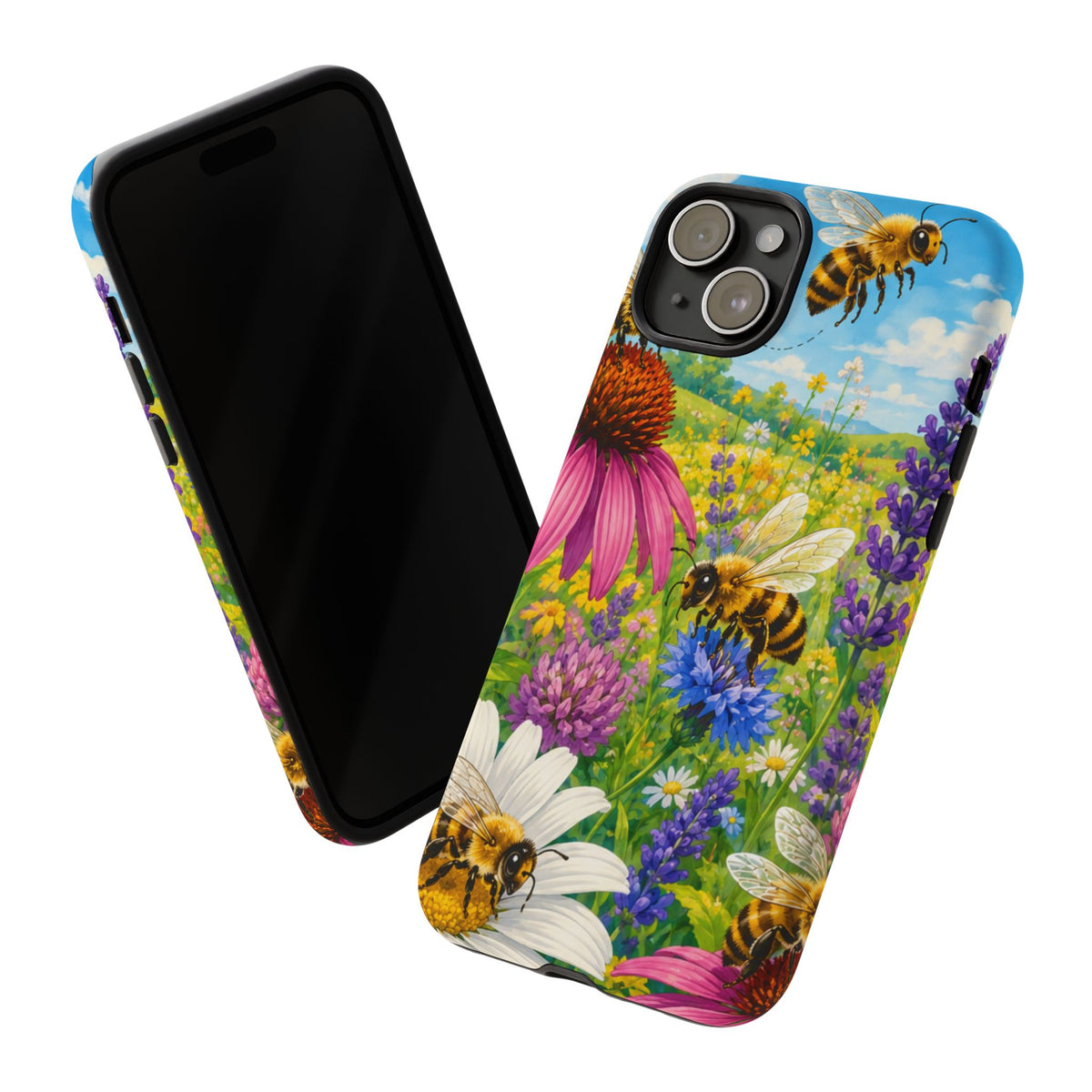 Bee Meadow Phone Case — Floral Honeybee Protective Cover