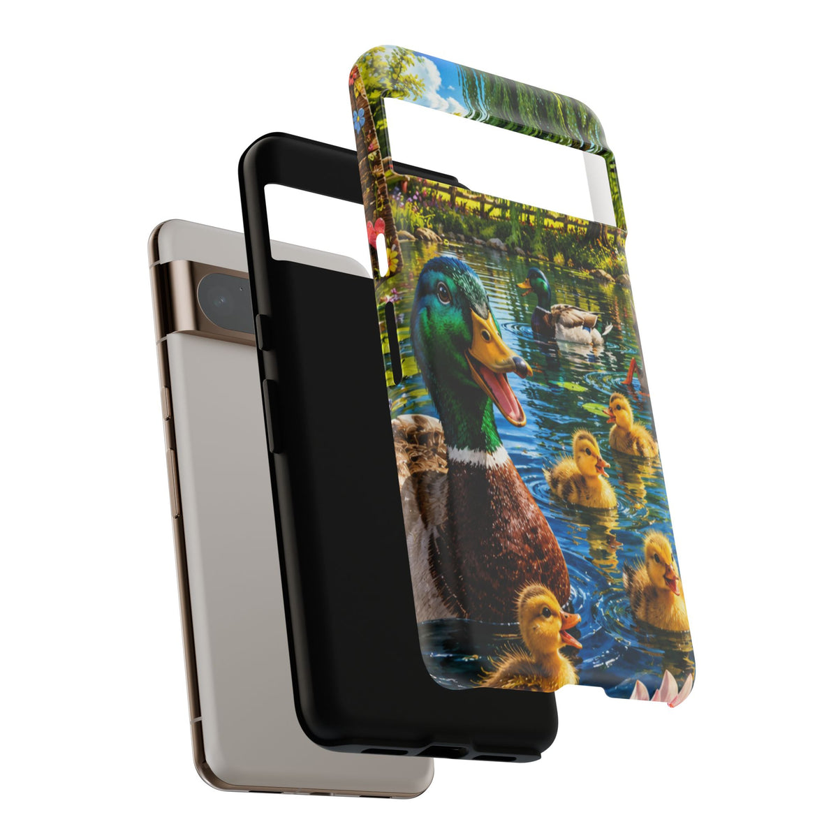 Duck Family Phone Case — Cute Mallard & Ducklings Protective Tough Case