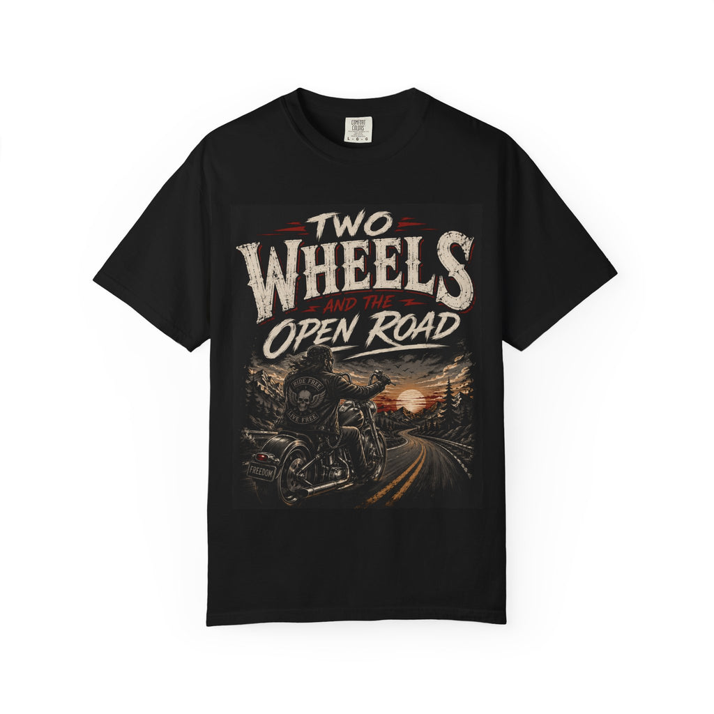 Two Wheels and the Open Road T-shirt | Motorcycle Sunset Ride
