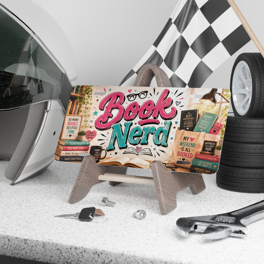 Book Nerd Vanity Plate | Reading Stack License Plate