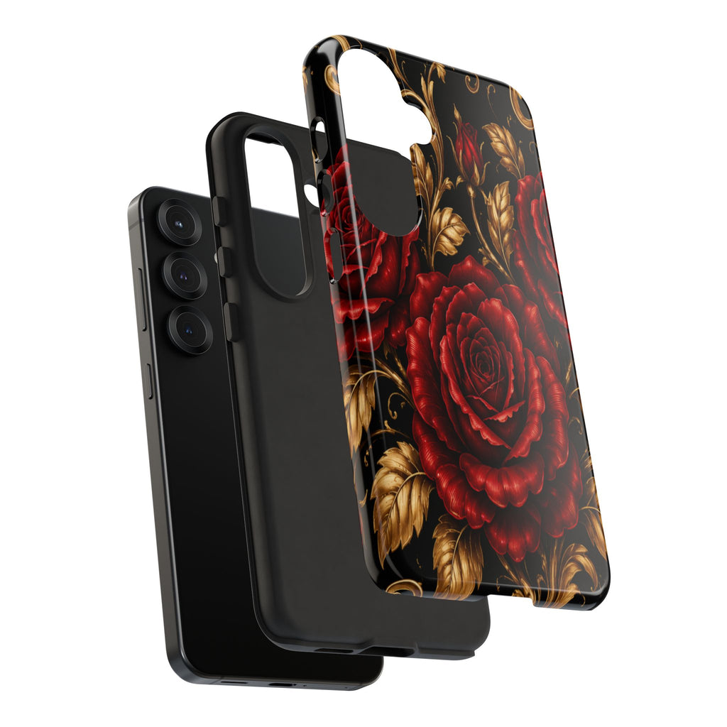 Tough Cases — Vintage Red Rose Floral Phone Case