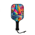 Pickleball Paddle Set — Colorful Sailboat Sunset Design Kit (2 Paddles + Balls)