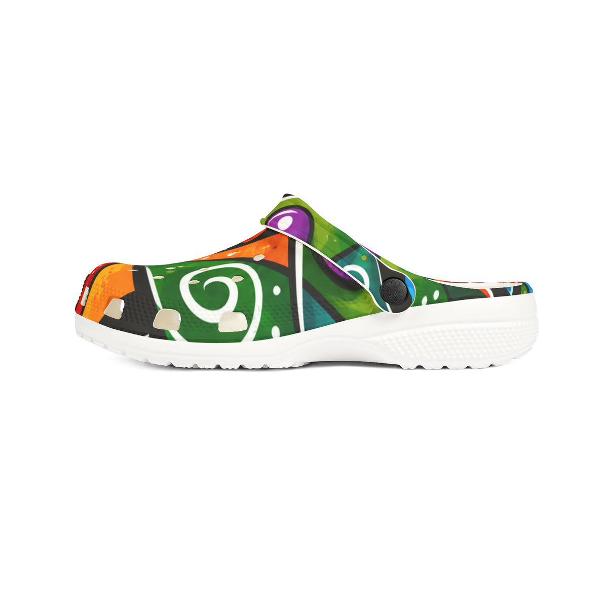 Colorful Abstract EVA Foam Clogs — Vibrant All-Over-Print Slip-On Shoes