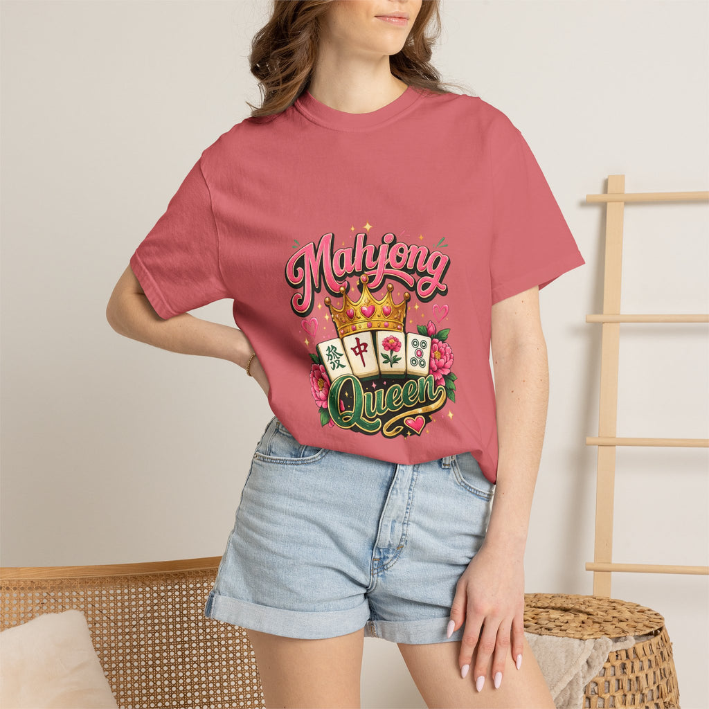 Mahjong Queen T-shirt | Mahjong Tiles Floral Design