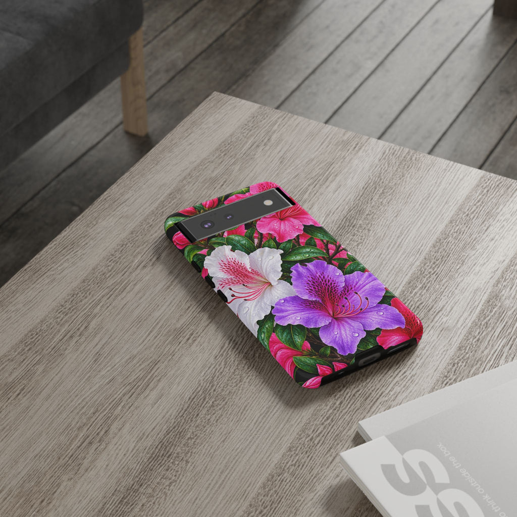 Floral Azalea Phone Case — Vibrant Pink & Purple Blossom Protection