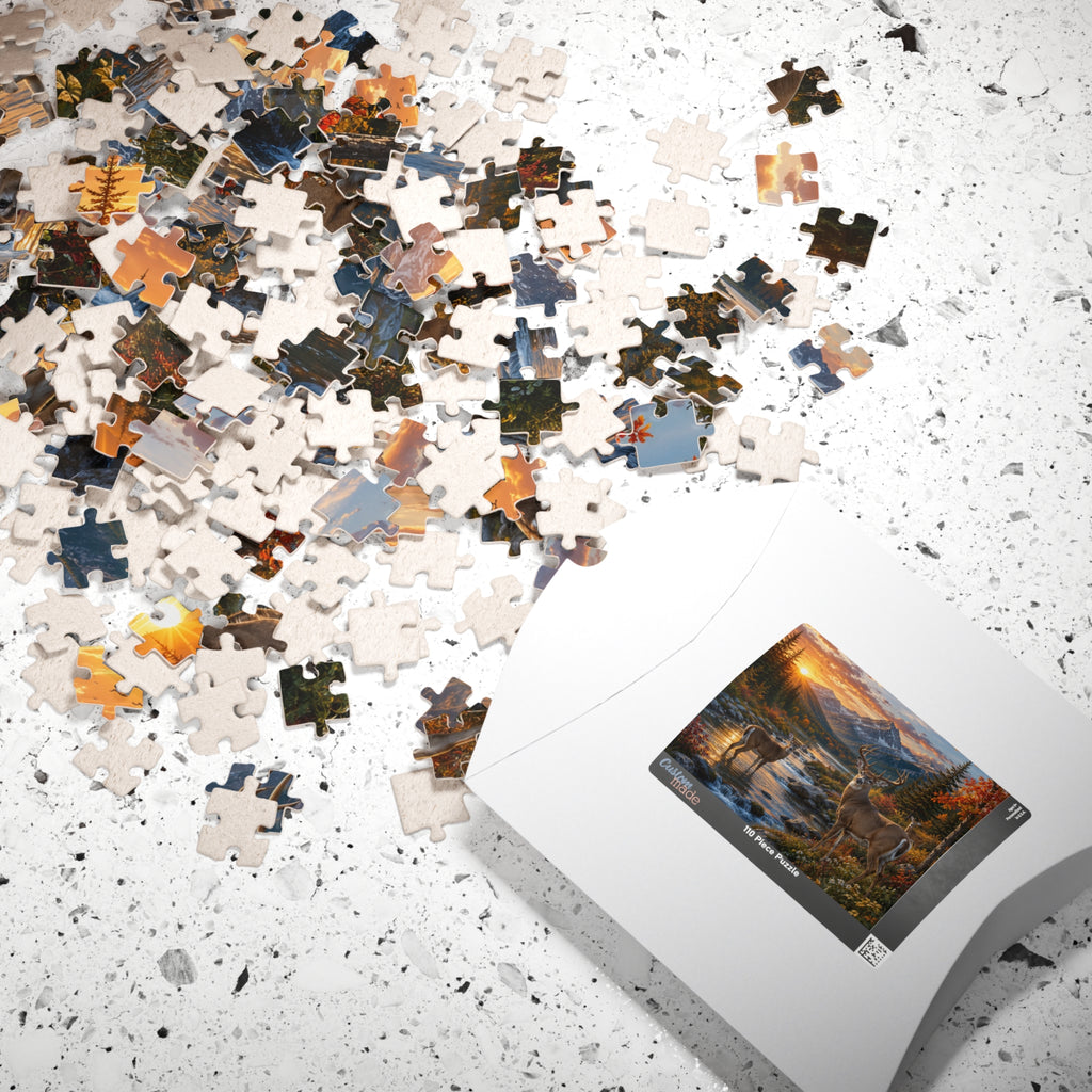 Deer Mountain Sunset Puzzle | Scenic Nature Jigsaw
