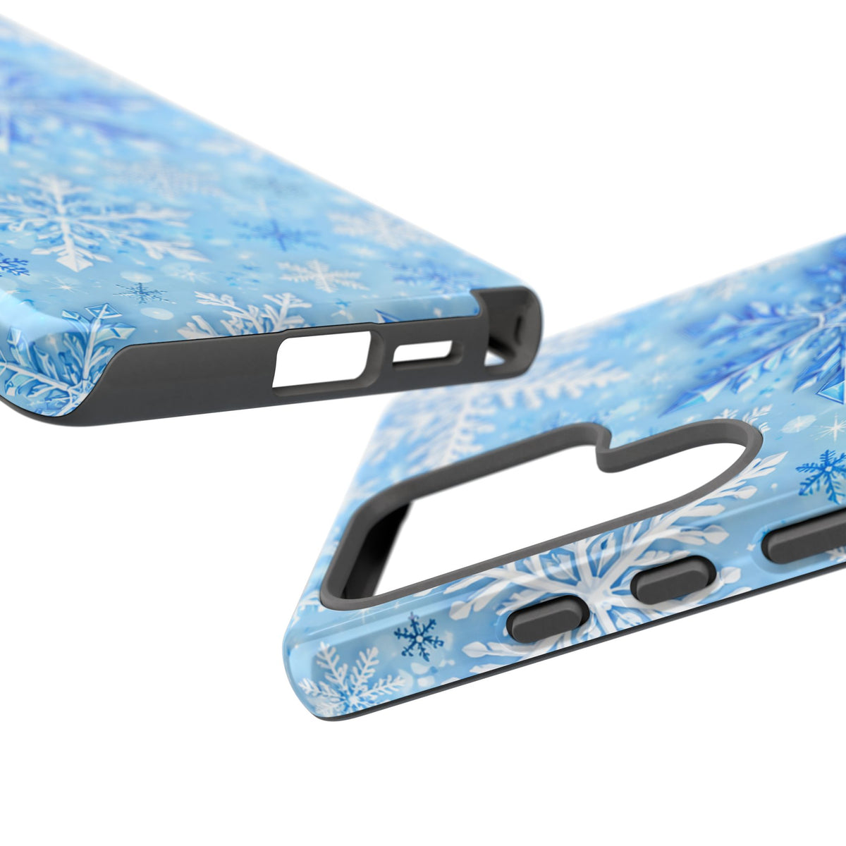 Winter Snowflake Tough Phone Case — Blue Holiday Protective Cover