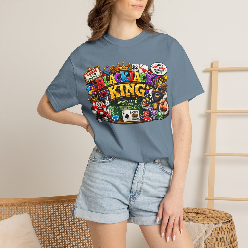 Blackjack King graphic T-shirt | Casino Playing Cards, Chips Design