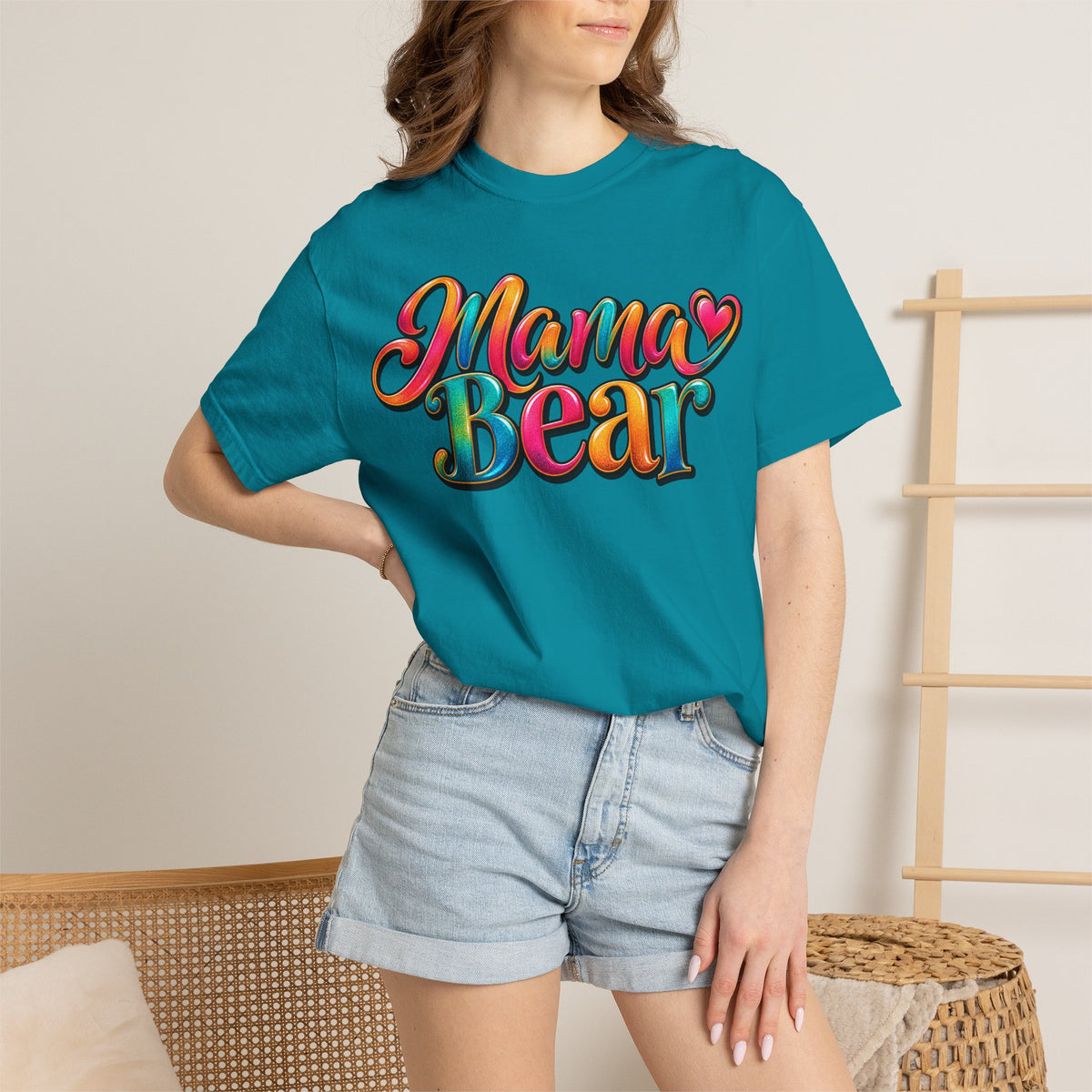 Mama Bear T-Shirt — Colorful Retro Script Mother's Day Tee