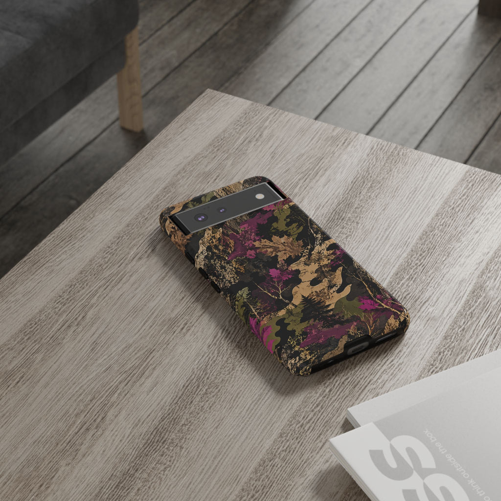 Camo Floral Tough Phone Case — Rugged Nature-Inspired Protection
