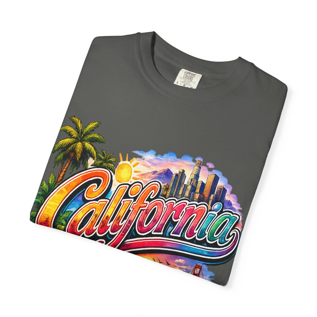 California Sunset Scenic T-shirt | Golden Gate Palm Beach Hibiscus