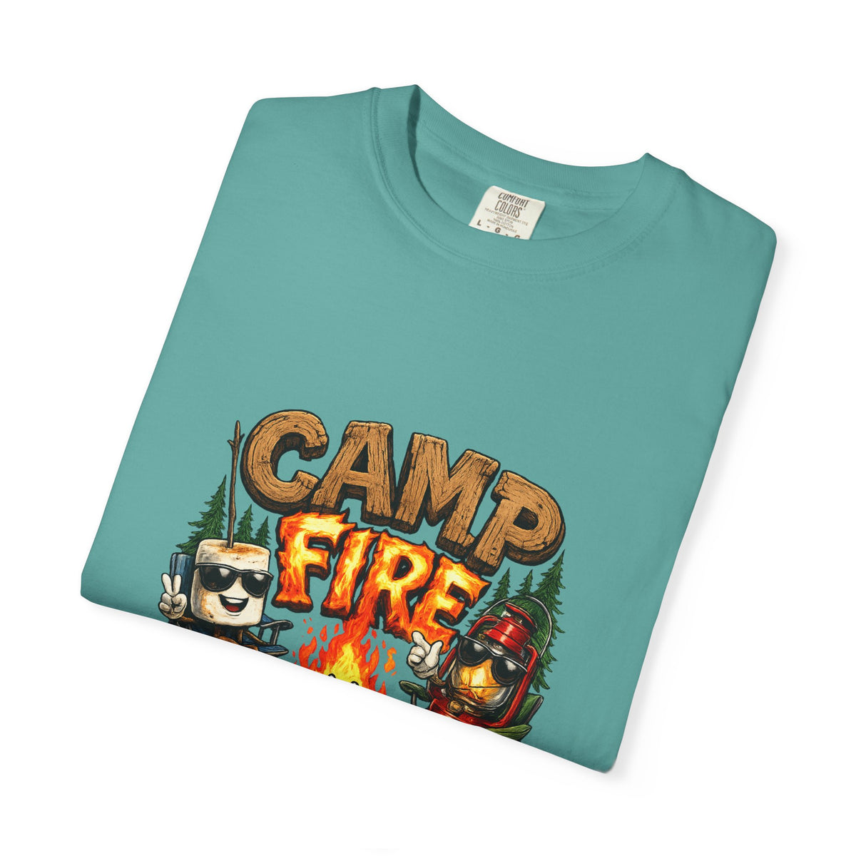 Campfire Gang T-Shirt | Camping Cartoon S'mores Bonfire Design