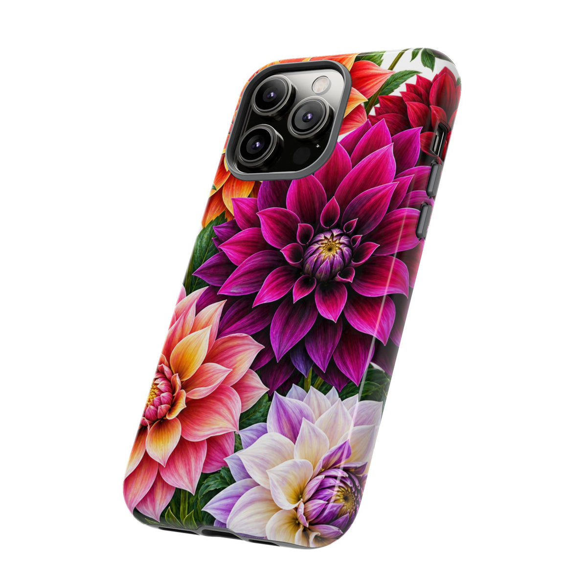 Floral Dahlia Tough Phone Case — Vibrant Protective Floral Phone Cover