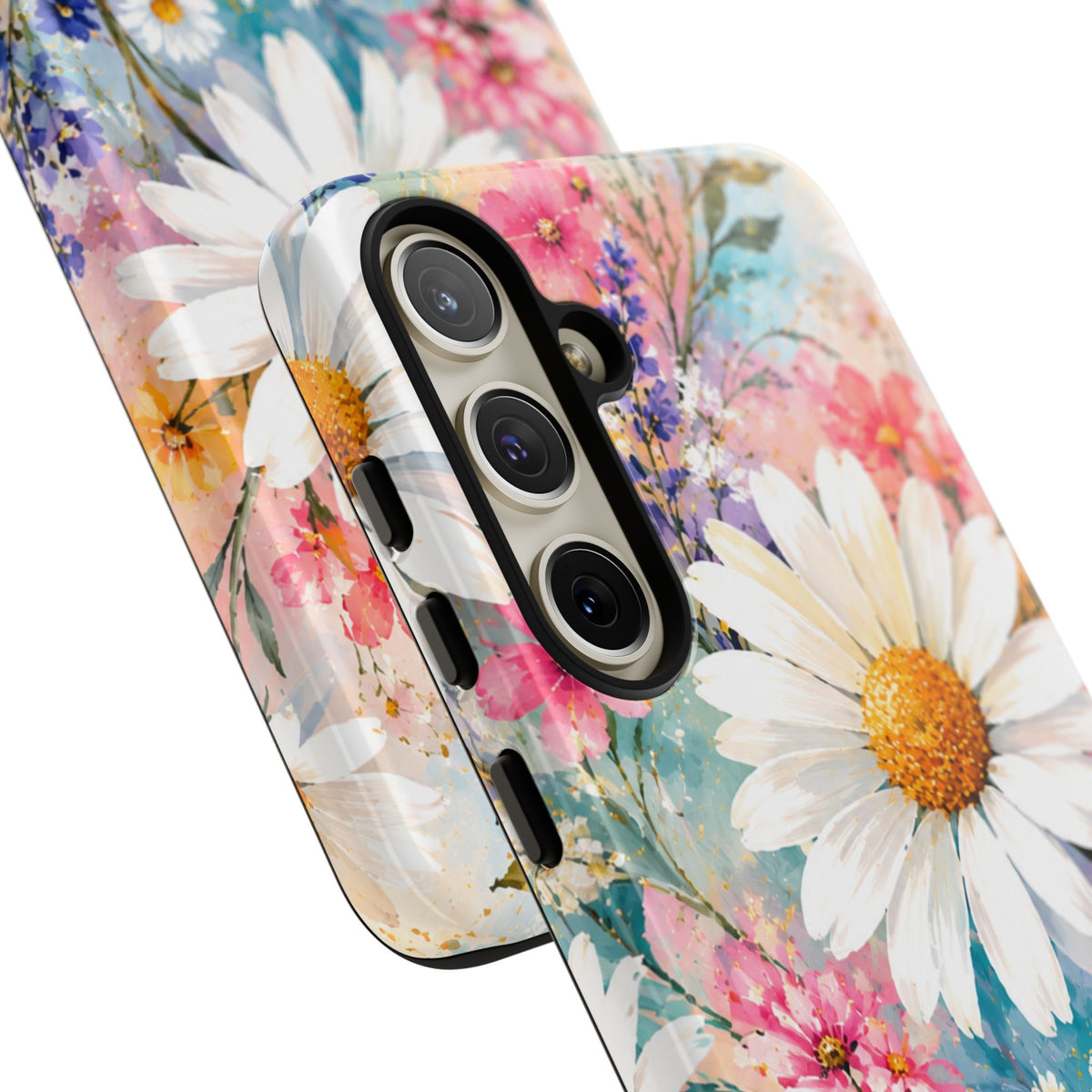 Floral Daisy Phone Case — Watercolor Daisies Protective Tough Case