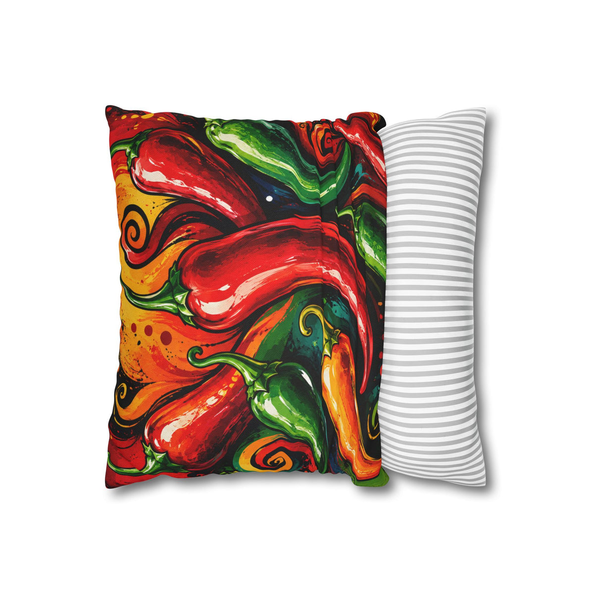 Chili Pepper Art Pillow — Vibrant Spicy Kitchen Throw Pillowcase