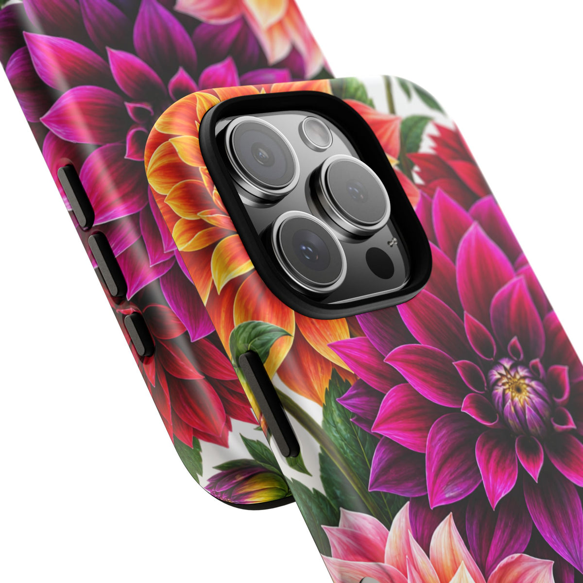 Floral Dahlia Tough Phone Case — Vibrant Protective Floral Phone Cover