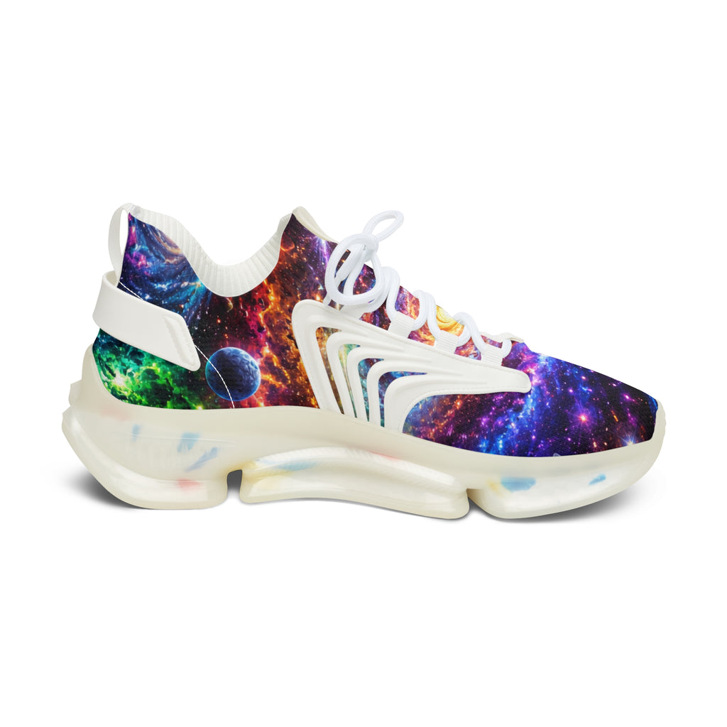 Galaxy Mesh Sneakers — Women's Space Print Athletic Shoes