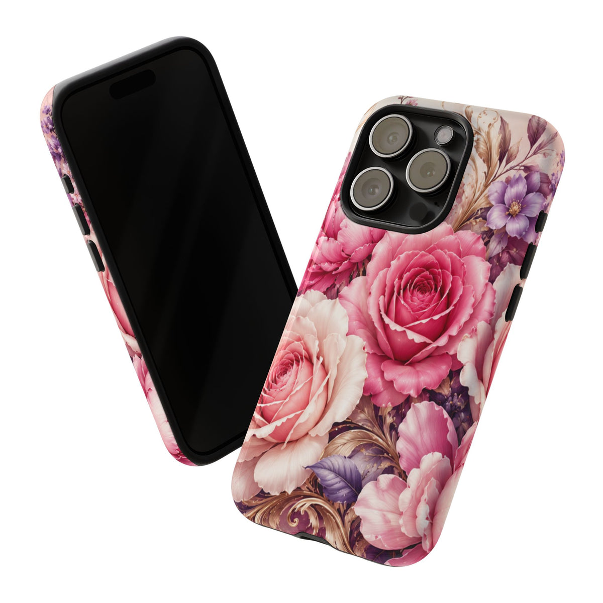 Pink Vintage Roses phone case | floral iPhone cover