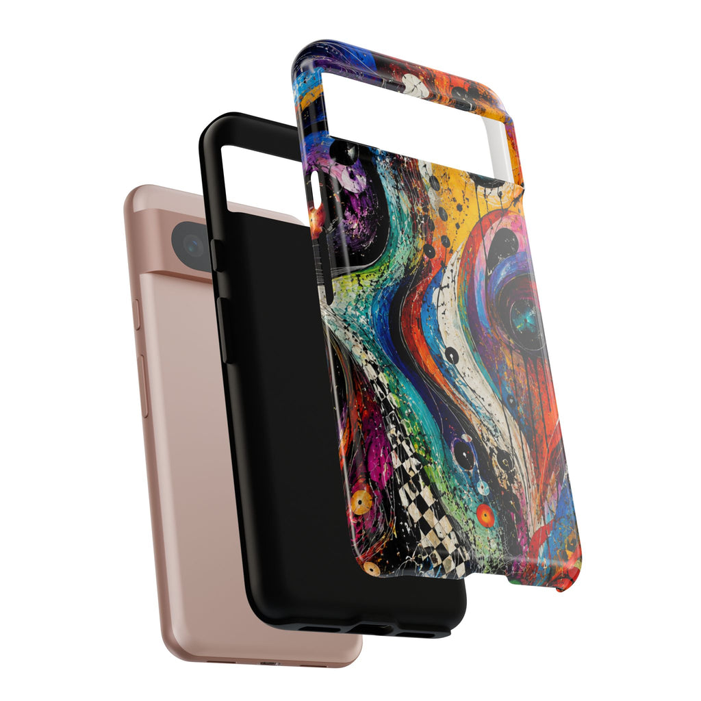 Abstract Cosmic Swirl Phone Case — Colorful Artistic iPhone Tough Case