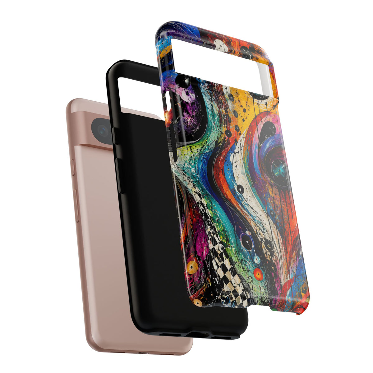 Abstract Cosmic Swirl Phone Case — Colorful Artistic iPhone Tough Case