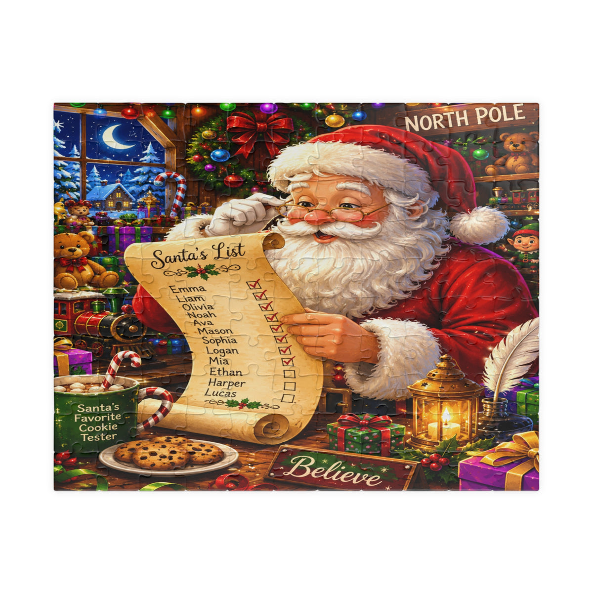 Santa’s List Jigsaw Puzzle — Festive 110/252/520/1014-Piece Christmas Puzzle