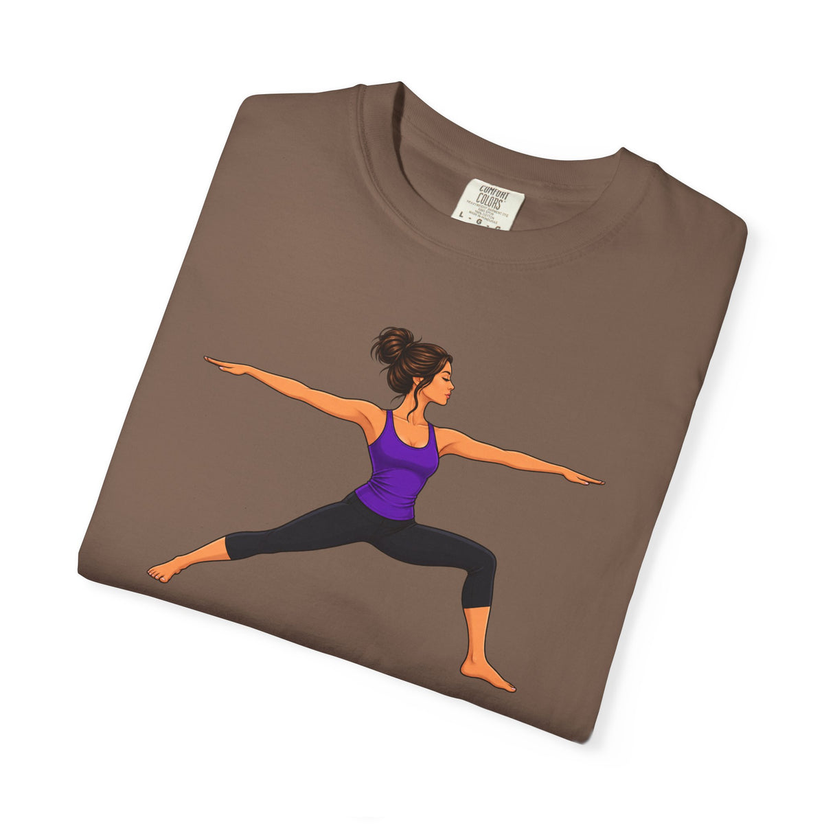 Yoga Warrior Pose T-Shirt | Woman in Virabhadrasana Illustration