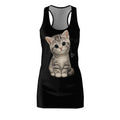Cute Kitten Racerback Dress — Adorable Gray Tabby Cat Print