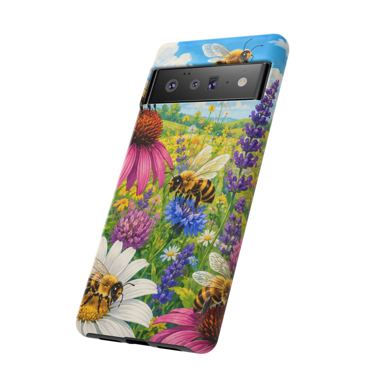 Bee Meadow Phone Case — Floral Honeybee Protective Cover