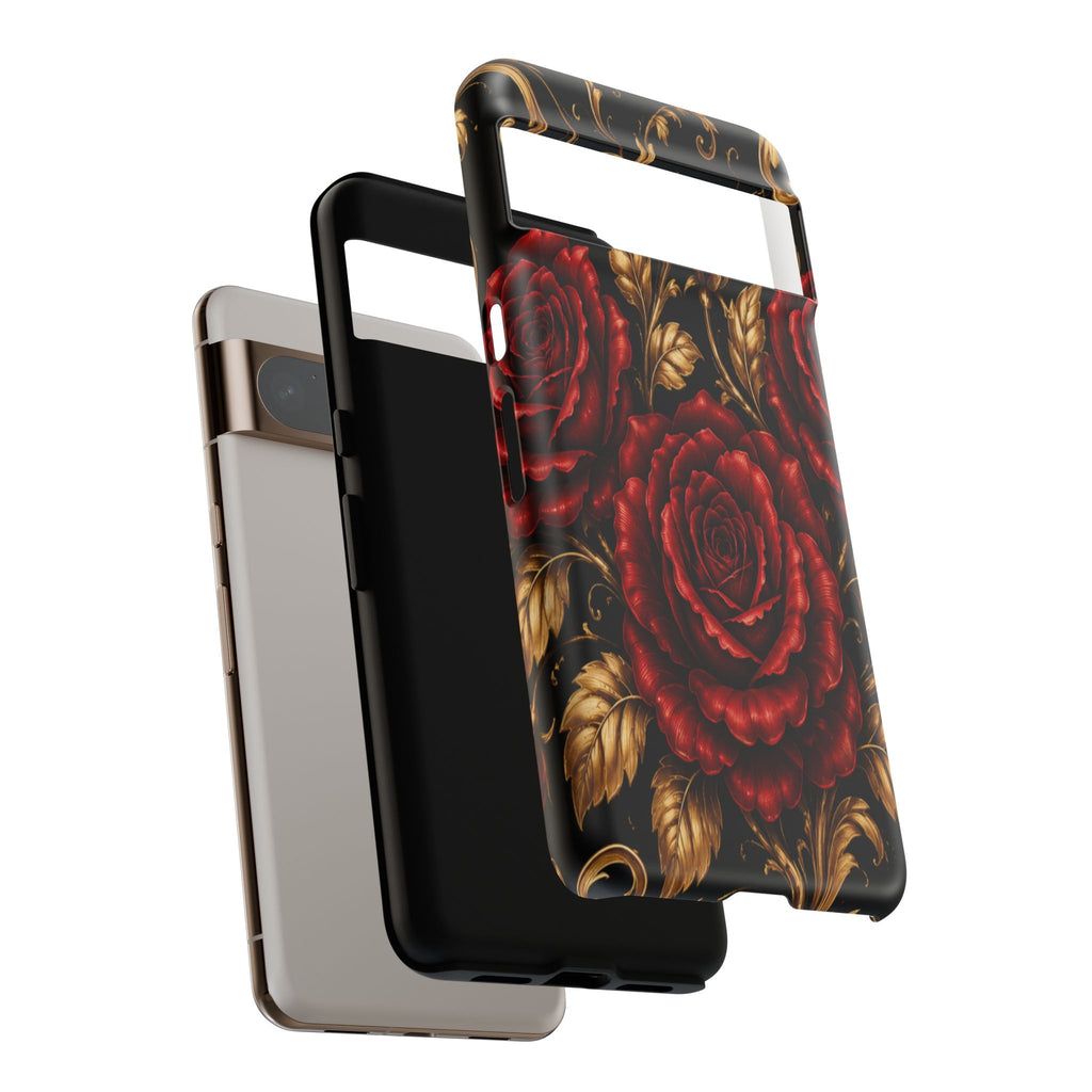 Tough Cases — Vintage Red Rose Floral Phone Case