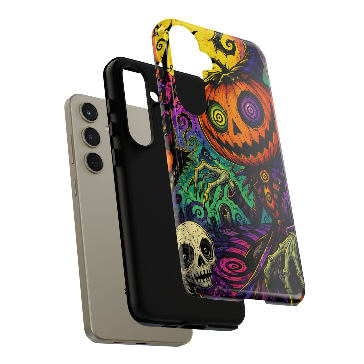 Halloween Pumpkin Skull Phone Case — Psychedelic Jack-o'-Lantern Tough Case