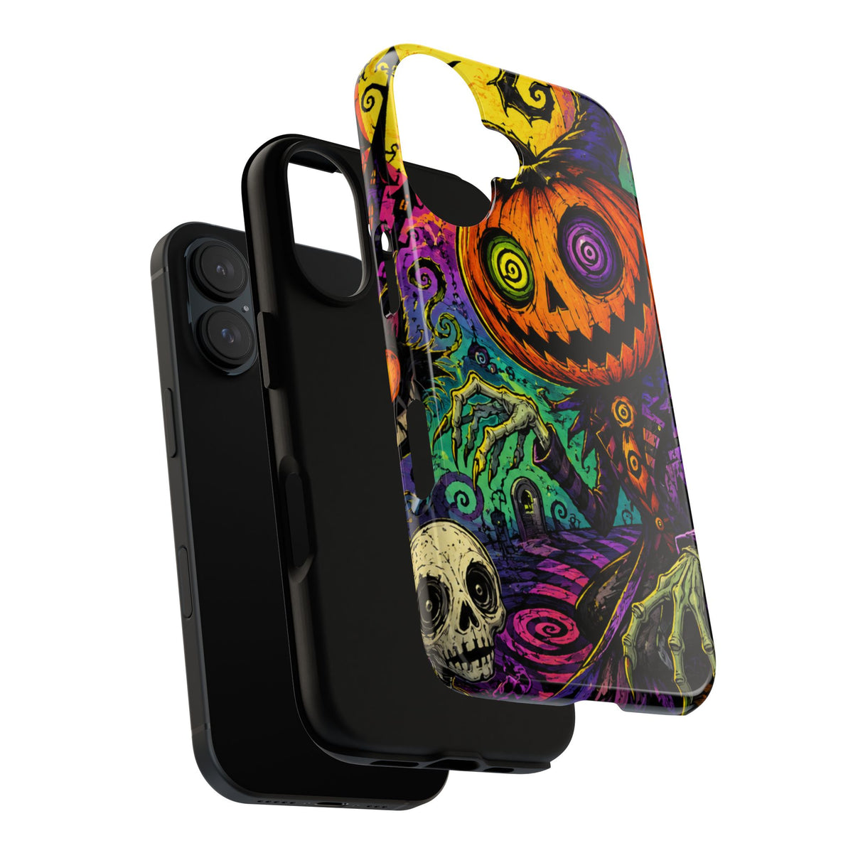 Halloween Pumpkin Skull Phone Case — Psychedelic Jack-o'-Lantern Tough Case