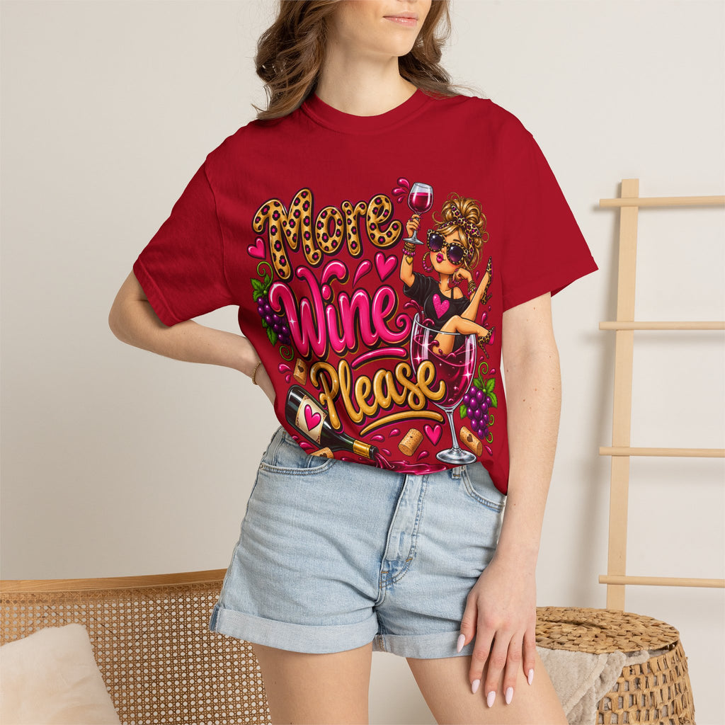 More Wine Please T-Shirt — Funny Wine Lover Graphic Tee