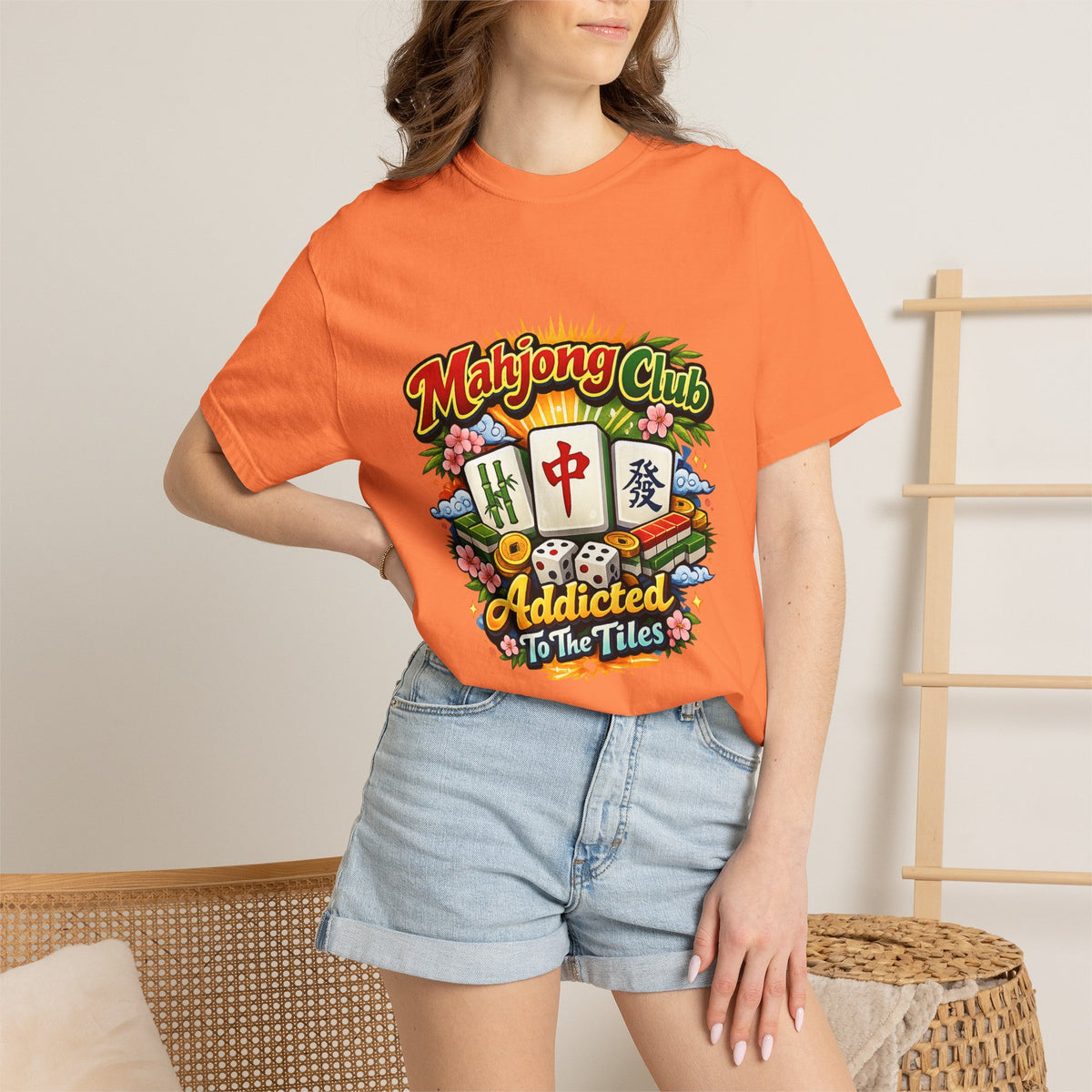 Mahjong Club Addicted to the Tiles T-shirt | Mahjong Graphic Tee