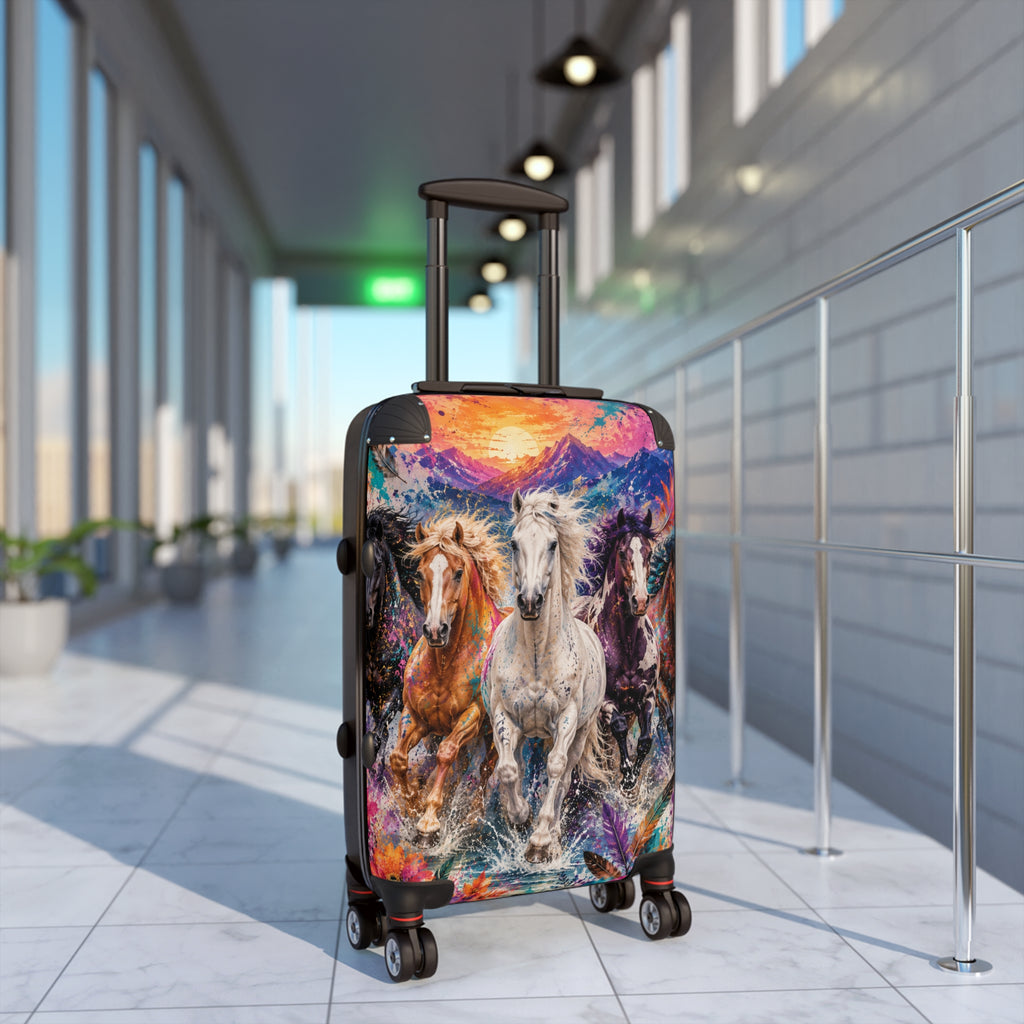 Running Wild Horse Suitcase – Colorful Galloping Horses Carry-On